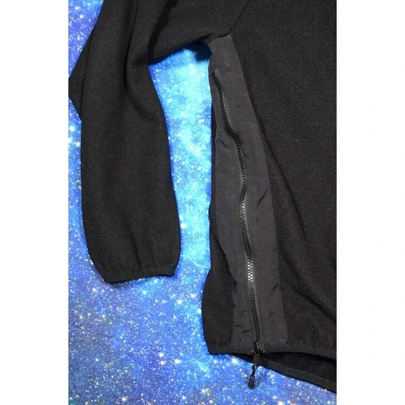 Patta Polartec Fleece Jacket Mens 2XL Black 1/2 Zip Pullover Side Zips Outdoor